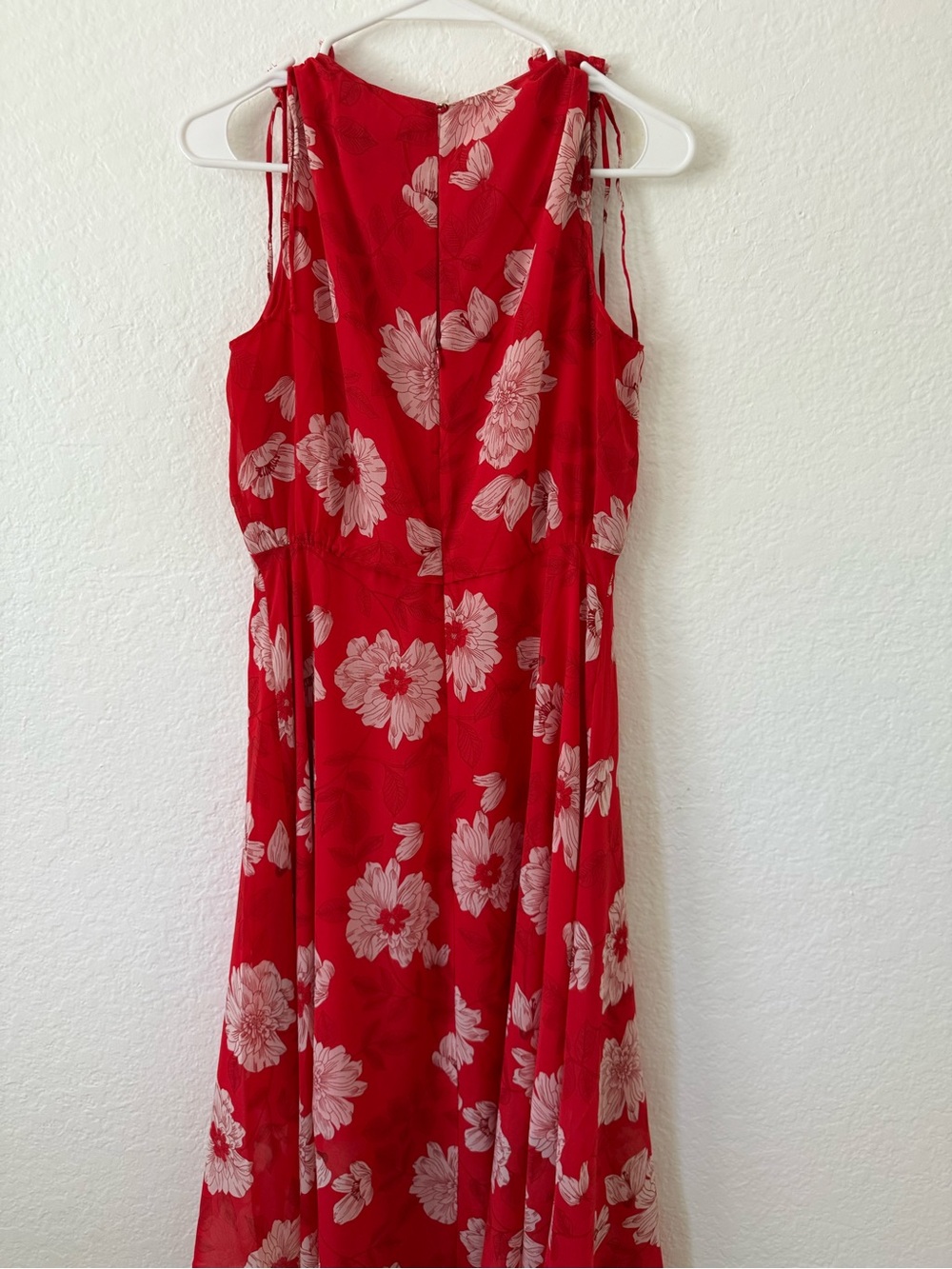 Vince Camuto Red Floral Tie-Shoulder Maxi Dress